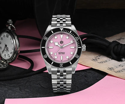 San Martin New 40mm BB Diver Watch Top Brand Classic Mens Watches NH35 Automatic Mechanical Sapphire Waterproof Reloj SN0128