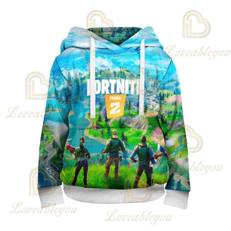 Fortnite Hoodie 3D Printed Plus Size Hooded Sweatshirt Tshirt Kids Fashion Streetwear Hoodie Casual Jacket