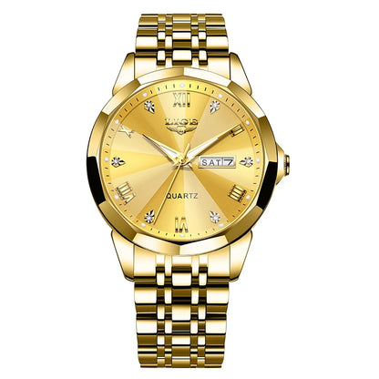 LIGE women’s quartz wristwatch – Elegant and luxurious, displaying the date and day of the week – A simple, water-resistant watch, ideal as a gift for women