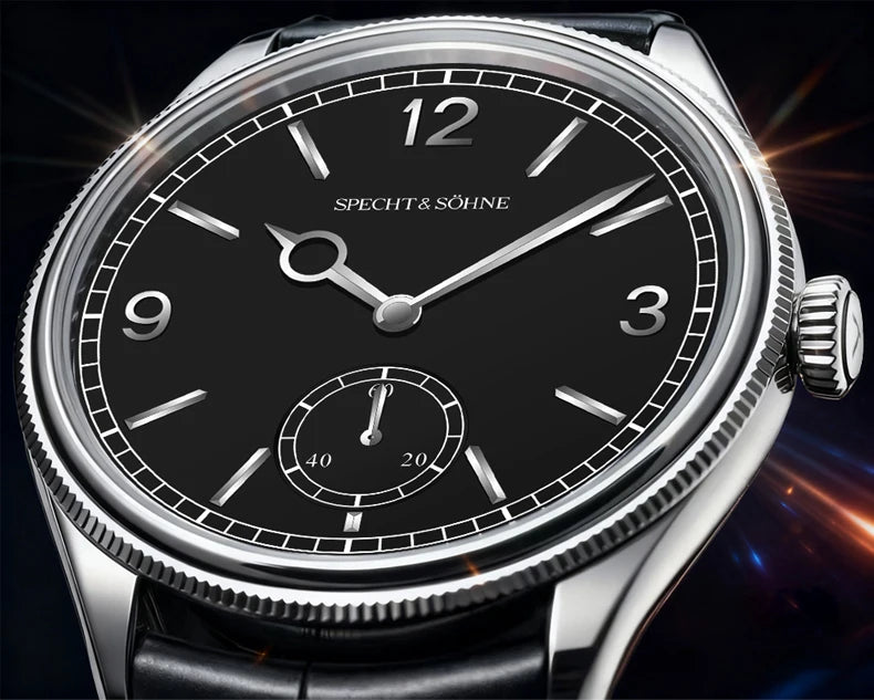 New Specht & Söhne 1908 Classic Men's Watches Mechanical Watch Genuine Leather Stainless Steel Business Wristwatch Waterproof