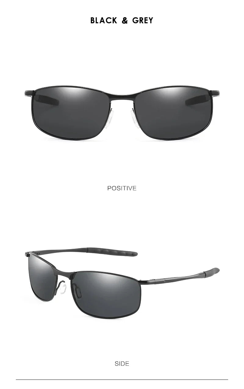Photochromic Men Polarized Sunglasses Male Metal Square Glasses Driving Sun Glasses UV400 Outdoor Sports Cycling Goggles