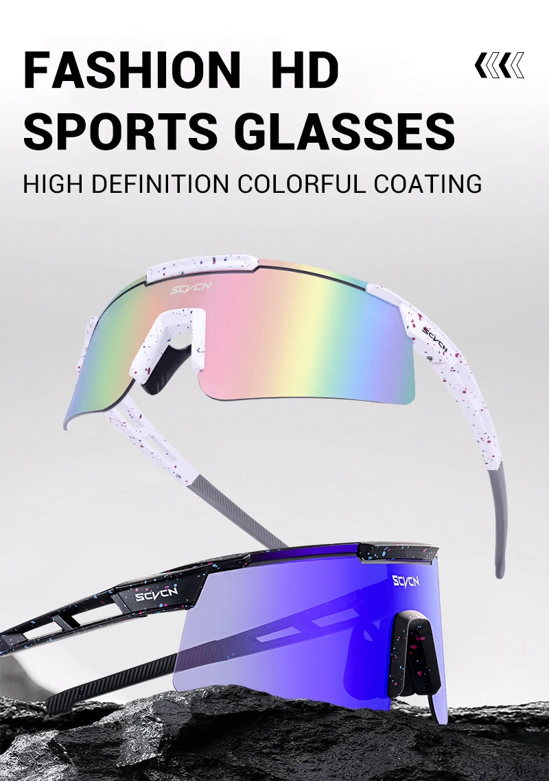 SCVCN UV400 Cycling Glasses Men Women MTB Road Bike Sunglasses Outdoor Hiking Drive Running Sunglasses Fashion Sports Glasses