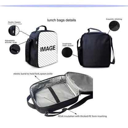 Hot Game Design Child Backpacks Lunch Bag Pencil Case Pupil Large Capacity School Bags For Boy Girl Best Gift F-FortniteS
