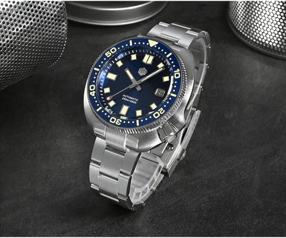 San Martin Turtle Men Diver Watch 44mm NH35 Automatic Mechanical Wristwatch Sapphire Waterproof 200m Luminous Relojes SN0047