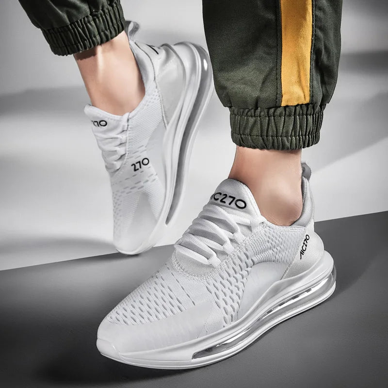 Baskets décontractées à coussin d'air pour hommes, chaussures de sport respirantes en maille absorbant les chocs, antidérapantes, résistantes à l'usure, chaussures de sport d'été