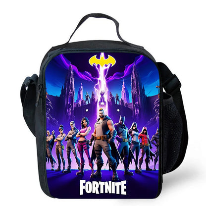 Fortnite-Cartoon-Lunchbag, tragbare isolierte Lunchbag, wiederverwendbare Tasche zur Aufbewahrung von Lebensmitteln, geeignet für Kinder und Schüler.