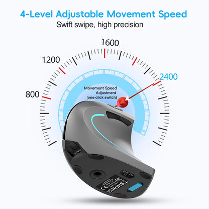 Wireless Mouse Bluetooth Vertical Mouse Dual-Mode Silent Mouse Rechargeable Gaming Mouse For Win Mac OS Laptop Computer Mouse