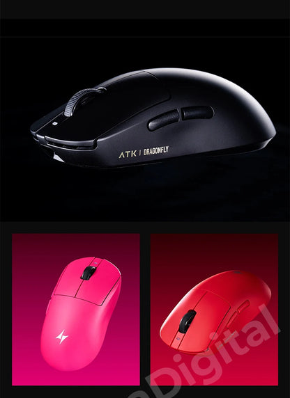 ATK Dragonfly A9 Ultimate brezžična gaming miška A9 Air PAW3950, ultralahka ergonomska e-športna miška za igričarje FPS CSGO A9 Ultra