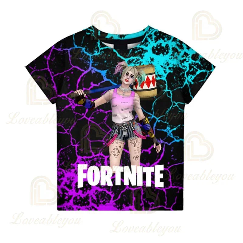 Fortnite Victory Royale Ninja Fashion 3D-T-Shirts, Sommer-Kurzarm, Kinderkleidung, Cartoon-Print, Babykleidung, Kinder-T-Shirt