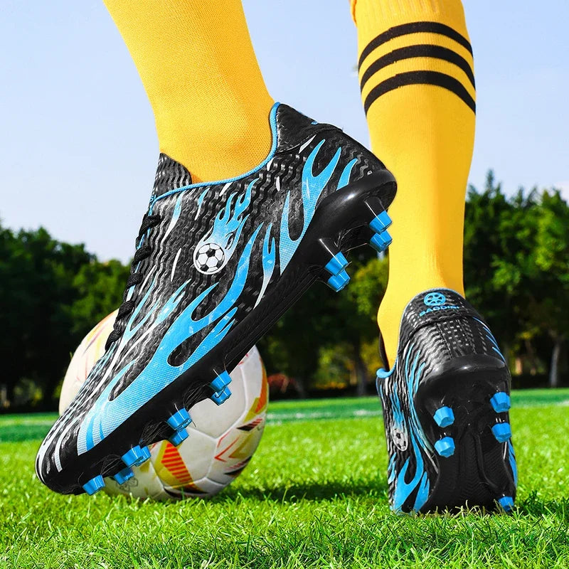 Chaussures de football professionnelles pour hommes, chaussures de sport pour jeunes, avec soutien de la cheville, crampons pour le football, chaussures de sport pour matchs en extérieur et entraînements, antidérapantes et