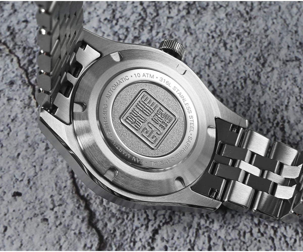 San Martin 39mm Miyota 9132 Power Reserve Display Men Luxury Sport Watch Automatic Mechanical Waterproof Original Design SN0144