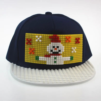 Karikatūrinės „Patchwork“ beisbolo kepurės, „DIY“ blokai, „Snapback“ kepurės, hiphopo kepurės vyrams ir moterims, nuimami „Pixels“ elementai, „Dad Hats“ kepurės, kepurės vaikams ir suaugusiems