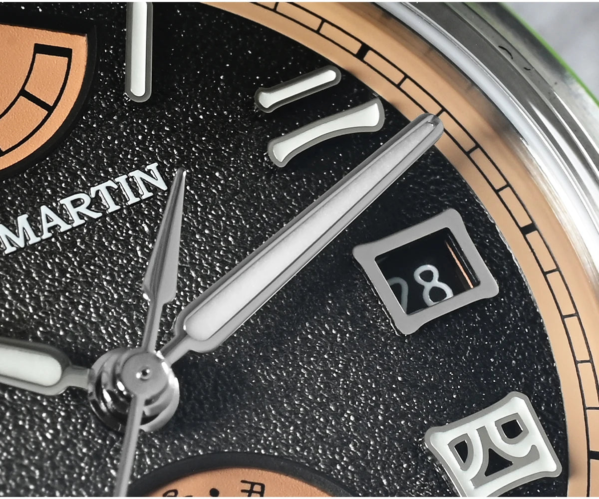 San Martin 39mm Miyota 9132 Power Reserve Display Men Luxury Sport Watch Automatic Mechanical Waterproof Original Design SN0144