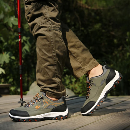 Sapatos casuais em pele para homem, ténis leves de caminhada para primavera, outono e inverno