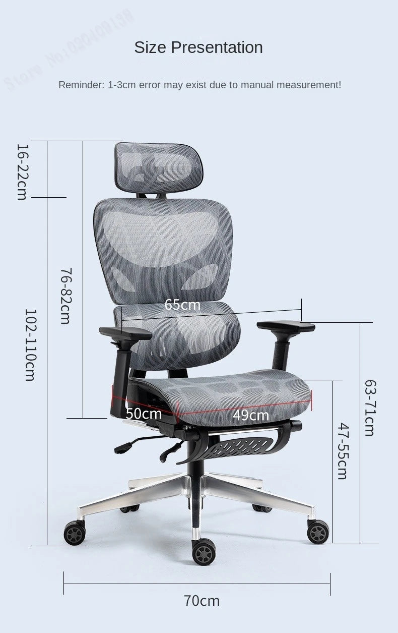 New E07 Pro Ergonomic Chair Sedentary Comfort Office Chair Home Study  Gaming Chair Backrest Adjustable Seat With Footrest