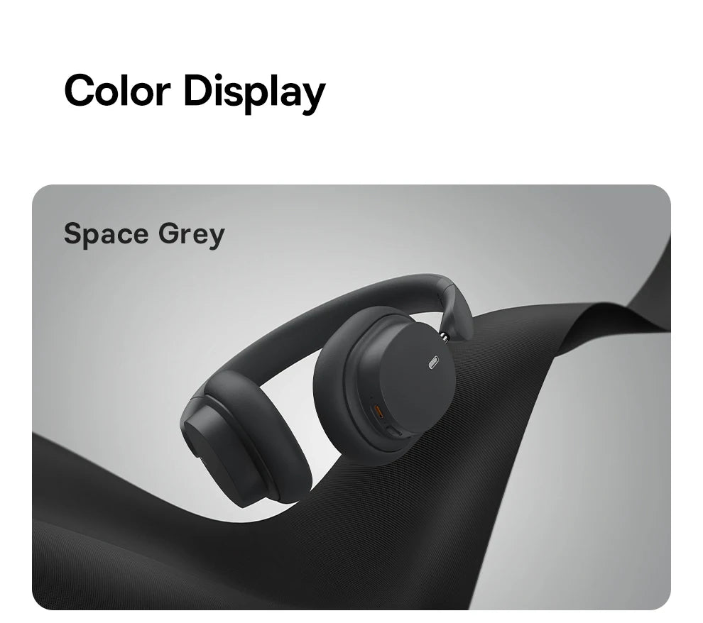 Baseus Bowie D05 Wireless Bluetooth 5.3 Headphones – HiFi Stereo Foldable 70H Battery Over-Ear Headset with Deep Bass & Dual Connection