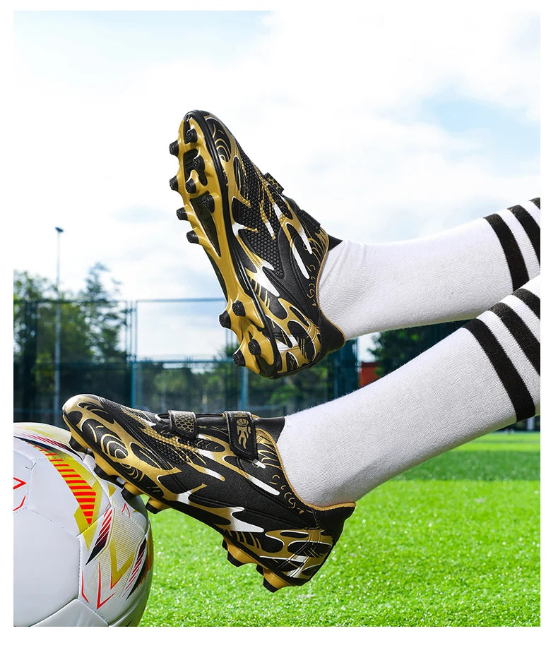 Zapatillas de fútbol infantiles para colegio, botas de fútbol profesionales con tacos para césped, calzado deportivo de entrenamiento para niños, botas de futsal y fútbol outdoor 28-38