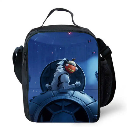 Lunch Bags for Children, Cartoon Fortnite School Picnic Bags for Girls and Boys, Kids Insulated Cooler Lunch Bags Portable Lightweight