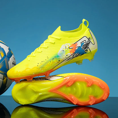 Nouvelles chaussures de football pour hommes, chaussures d'entraînement, chaussures de football à crampons longs, crampons de football ultralégers FG antidérapants pour l'extérieur, livraison directe