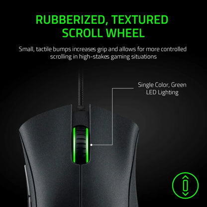 Mouse da gaming cablato originale Razer con sensore ottico 6400 DPI per laptop, mouse ottico ad alta velocità