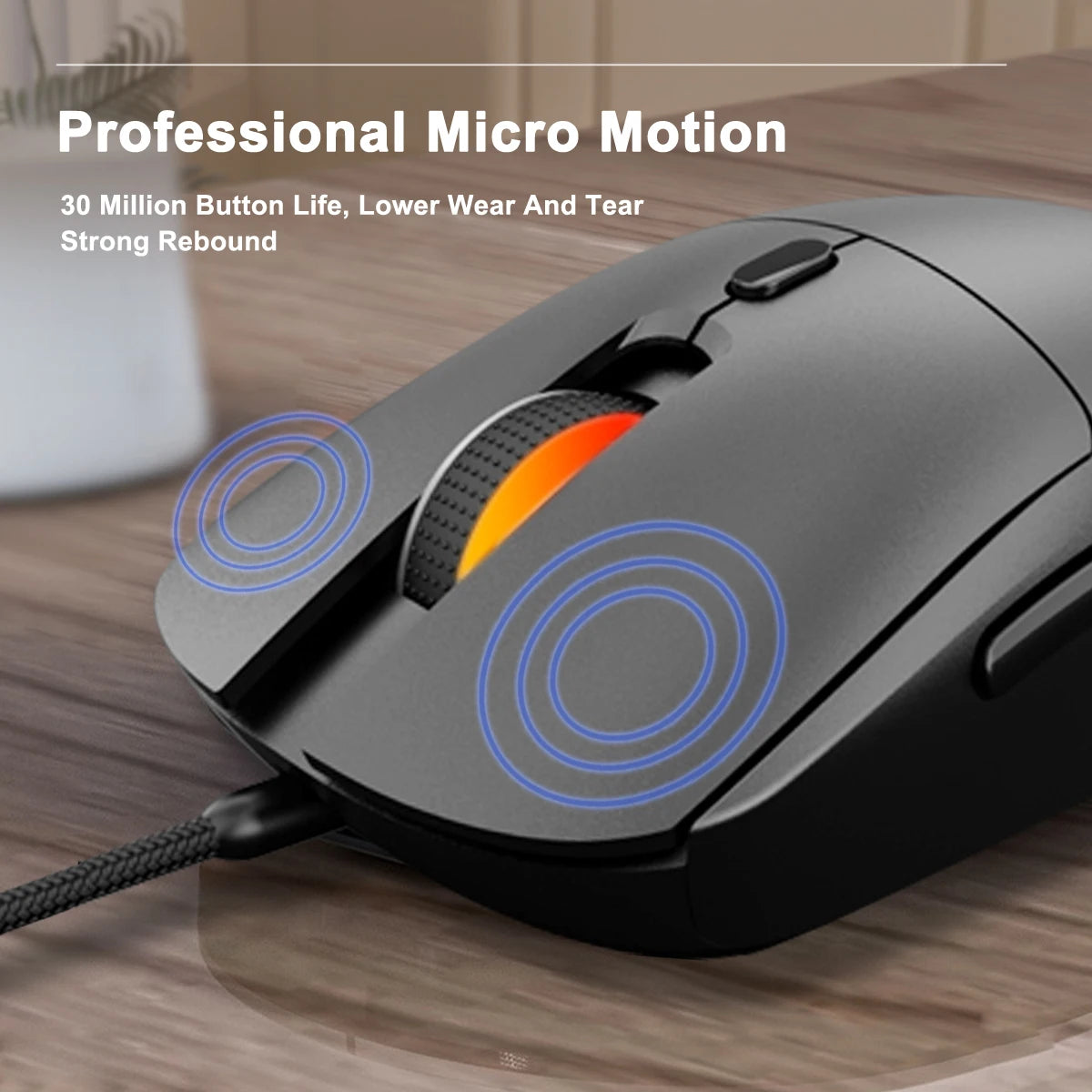 Wired Mouse USB Wired Optical Mouse Ergonomic 7200 DPI Adjustable 6 Buttons Office Mice for PC Laptop Computer Macbook Gamer