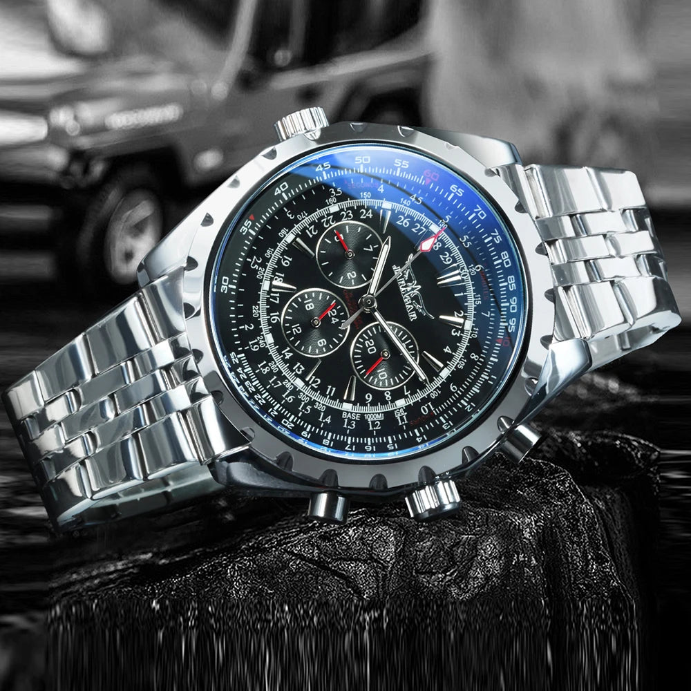 JARAGAR 212 Mechanikus, automata férfi karóra, divatos, üzleti, luxus, heti naptárral ellátott férfi karóra, prémium ajándék, Reloj Hombre