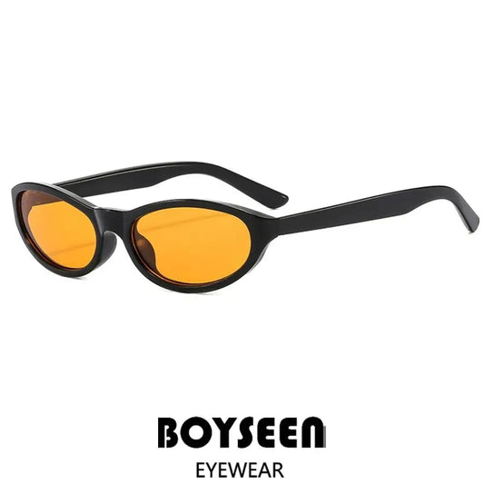 BOYSEEN Men's Hip Hop Style Sunglasses Narrow Frame Orange Eyewear UV400 Travel Beach Sunglasses U400