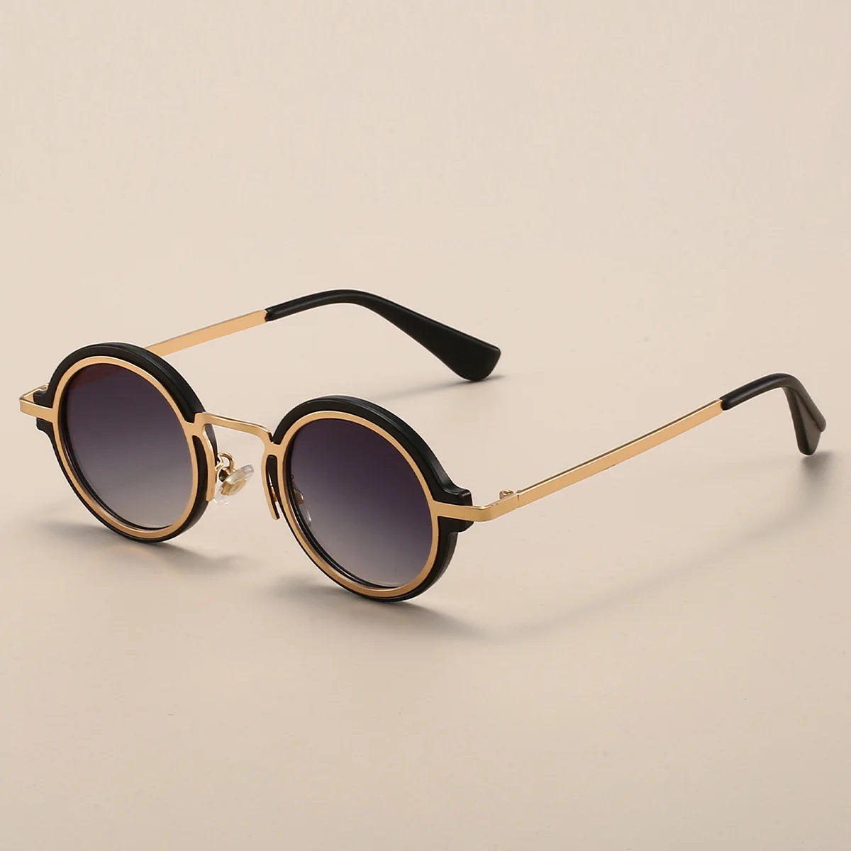 New Retro Small Round Frame Sunglasses for Men's Personalized Steampunk Outdoor Driving Sunglasses Street Photography