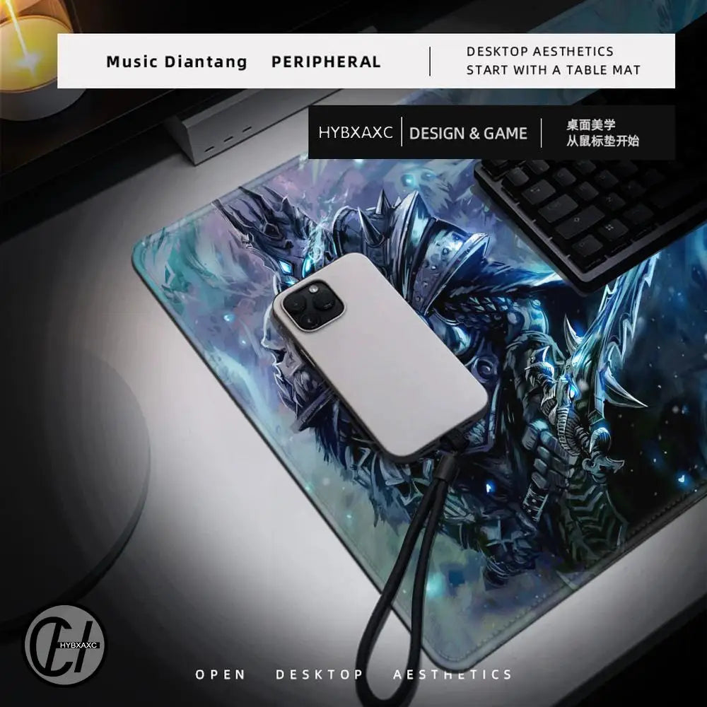 World of Warcraft Lich King -hiirimatto PC HD anime -pelitarvikkeet näppäimistöhiirimatto kannettavalle XXL-pelikaapin pöytämatto matto