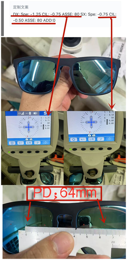 Outdoor Sport Square Myopia Lens Prescription Sunglasses Men Polarized Driving Anti-Glare Myopes Lunettes 0 -0.5 -0.75 To -6.0