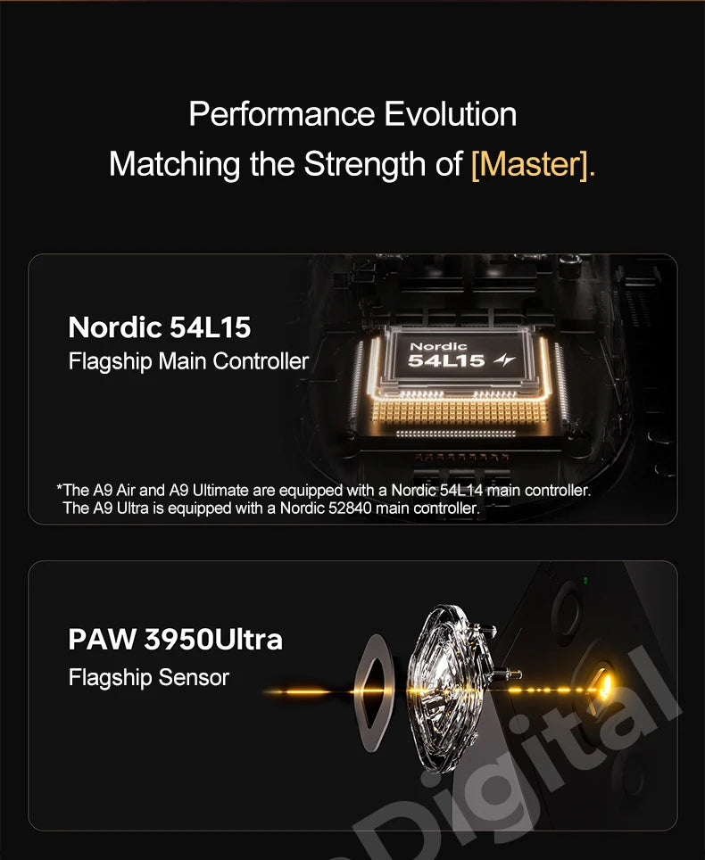 ATK Dragonfly A9 Ultimate brezžična gaming miška A9 Air PAW3950, ultralahka ergonomska e-športna miška za igričarje FPS CSGO A9 Ultra