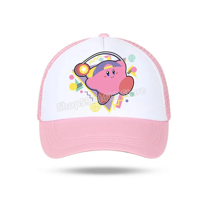 Kirby Summer Baseball Polyester Hats Universal Casual Cap Truck Driver Cartoon Peripheral Items Adult Adjustable Children Action