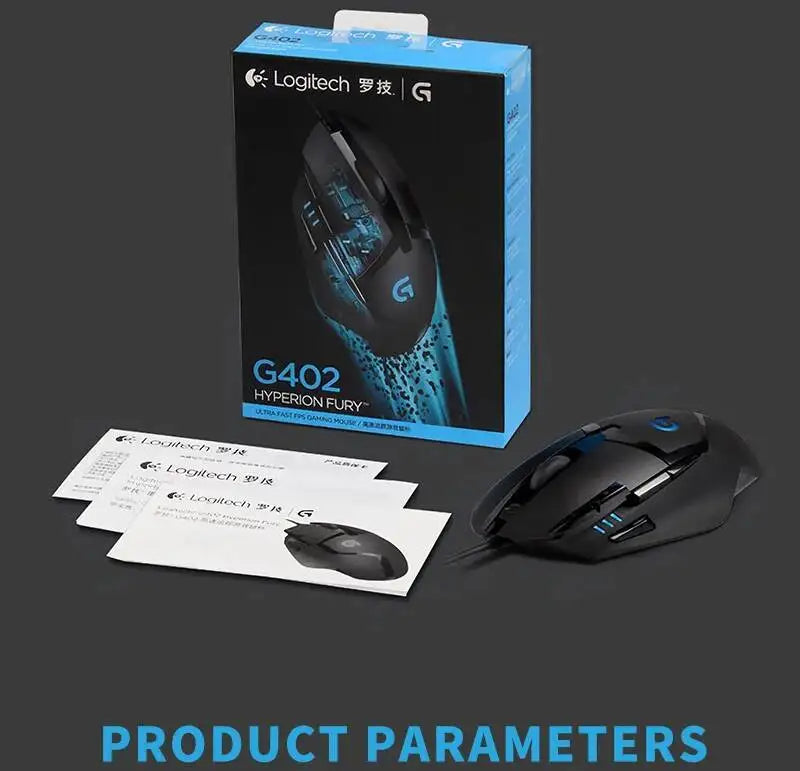 Mouse gaming Logitech G402 Fusion Engine Tech, 4 impostazioni DPI, processore 32-bit, antiscivolo, per gaming competitivo professionale
