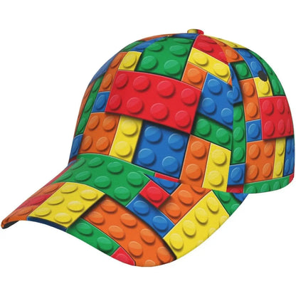 Žaisminga „Building Block Print“ beisbolo kepurė moterims ir vyrams, reguliuojama „Snapback“ kepurė su blizgučiais, madinga beisbolo kepurė