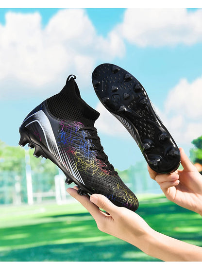Nouvelles chaussures de football professionnelles pour hommes, chaussures de football antidérapantes, unisexes, respirantes, chaussures de futsal, nouvelles chaussures à crampons, livraison directe, ultralégères