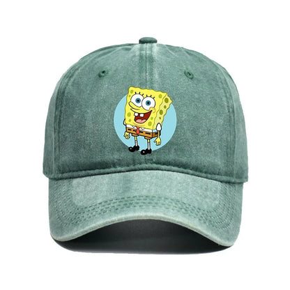 Fashion Cute SpongeBobs Baseball Cap Movie Cartoon Role Adult Men Women Sport Casual Sunshade Adjustable Anime Peaked Mesh Hat