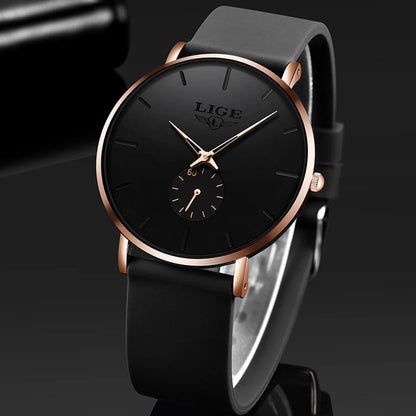LIGE men’s watch – Sporty and trendy style, luxury brand, water-resistant, sleek and ultra-thin design, men’s quartz watch