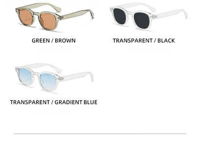 JNPCXI Vintage Round Sunglasses Women Men Retro Rivet Blue Gradient Female Sun Glasses UV400