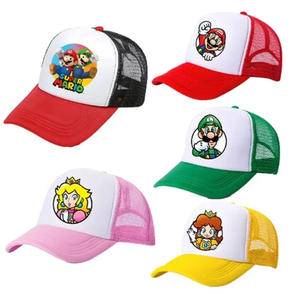 Czapki z daszkiem Mario w stylu casualowym, baseballowe, uniwersalne, z poliestru, dla dzieci, z motywem kierowców ciężarówek, dla dorosłych, z regulacją, akcesoria związane z anime