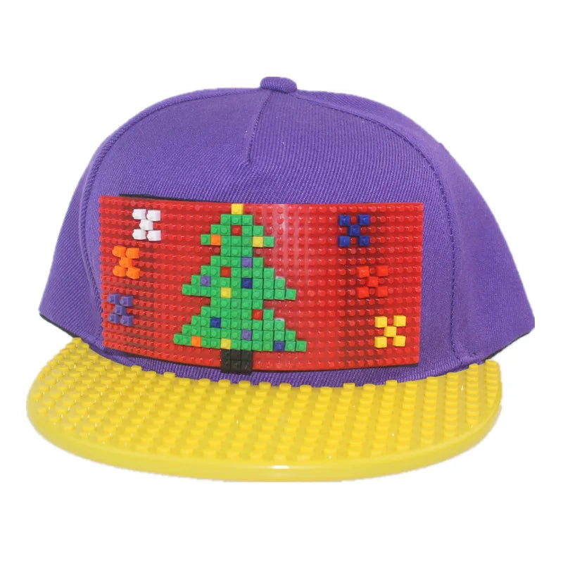 Karikatūrinės „Patchwork“ beisbolo kepurės, „DIY“ blokai, „Snapback“ kepurės, hiphopo kepurės vyrams ir moterims, nuimami „Pixels“ elementai, „Dad Hats“ kepurės, kepurės vaikams ir suaugusiems
