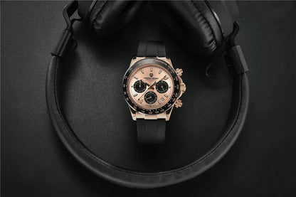 Nuevo original PAGANI DESIGN PD-1664 reloj de pulsera de lujo para hombre con movimiento de cuarzo japonés VK63, cristal de zafiro, cronógrafo impermeable dorado