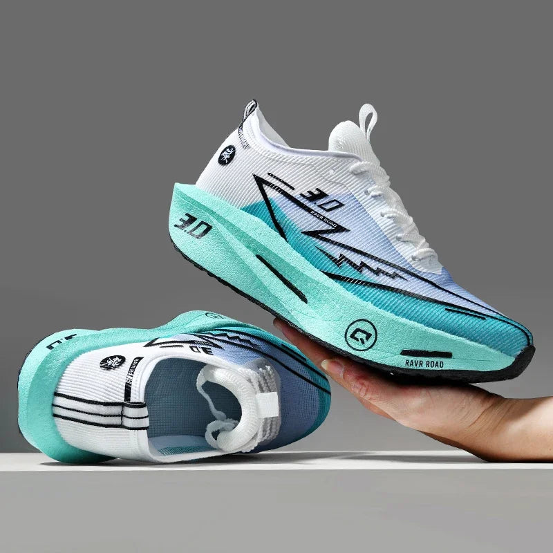 Zapatillas deportivas de carbono para hombre, antideslizantes, acolchadas, cómodas, para carreras, entrenamiento y running; zapatillas de tenis de malla, informales para mujer