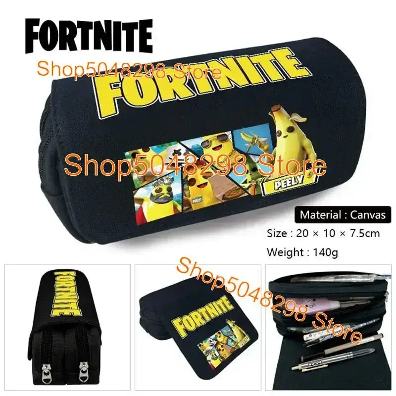 Голям несесер от платно Kawaii с Fortnite принт за момчета и момичета, ученически пособия и канцеларски принадлежности, подарък за рожден ден за тийнейджъри