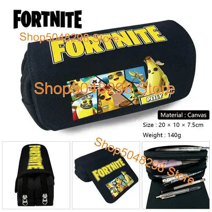 Голям несесер от платно Kawaii с Fortnite принт за момчета и момичета, ученически пособия и канцеларски принадлежности, подарък за рожден ден за тийнейджъри
