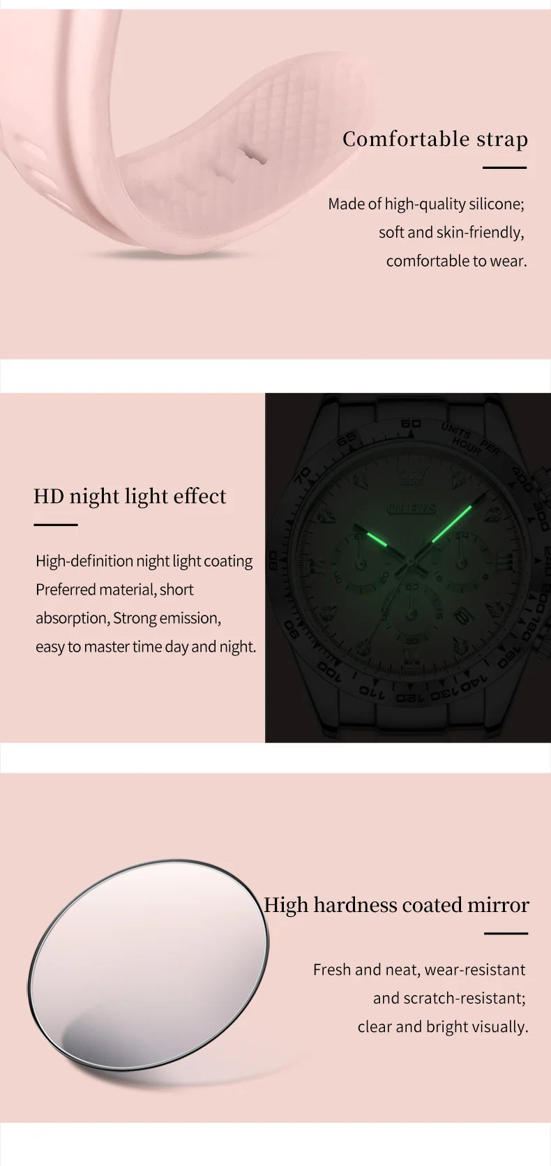 OLEVS 5618 Woman Watch Silicone Strap Luxury Brand Original Quartz Watch for Women Auto Date Waterproof Chronograph Ladies Clock