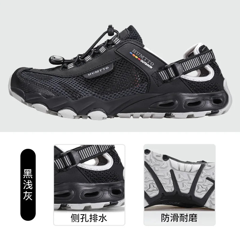HUMTTO Zapatillas de río para hombre, calzado outdoor de trekking y vadeo, zapatos acuáticos de malla transpirable, secado rápido, tobillo para mujer, zapatillas acuáticas antideslizantes