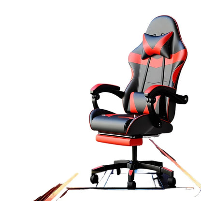 Chaise de jeu ergonomique avec dossier inclinable réglable en hauteur pour bureau, streaming et massage sur PC