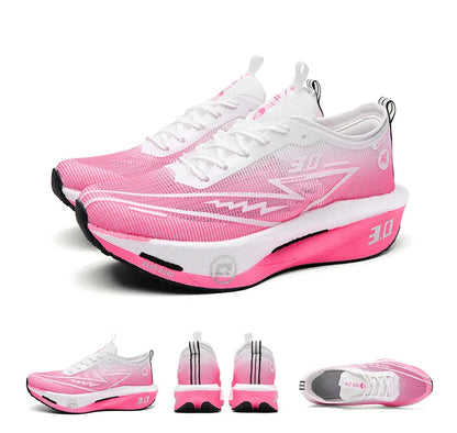 Zapatillas deportivas de carbono para hombre, antideslizantes, acolchadas, cómodas, para carreras, entrenamiento y running; zapatillas de tenis de malla, informales para mujer