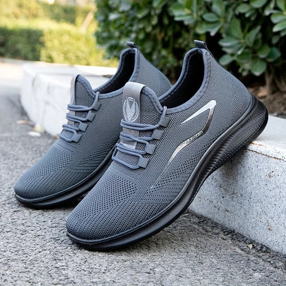 Baskets légères et respirantes en tricot pour hommes, chaussures d'entraînement antidérapantes pour la course à pied, basket-ball, chaussures de sport noires et blanches, semelle en PU