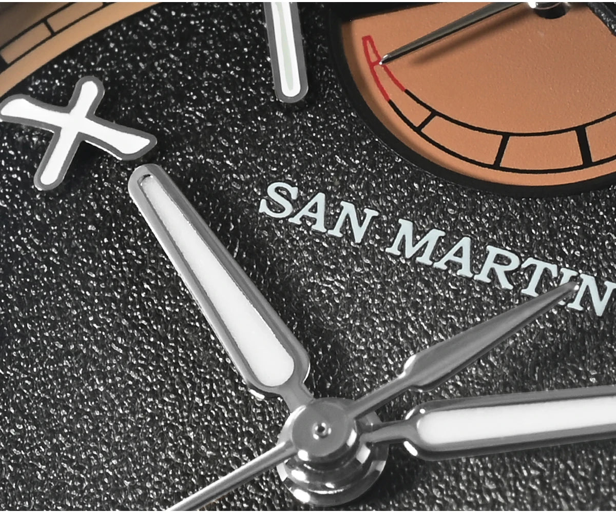San Martin 39mm Miyota 9132 Power Reserve Display Men Luxury Sport Watch Automatic Mechanical Waterproof Original Design SN0144